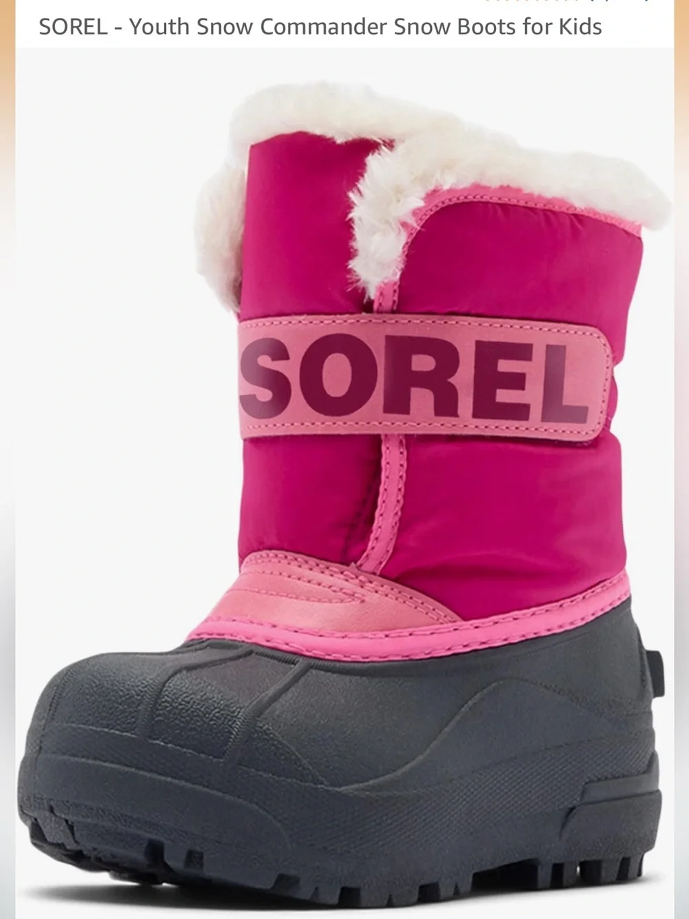 Sorel Kids Pink Faux-Fur Cuff Snow Boots